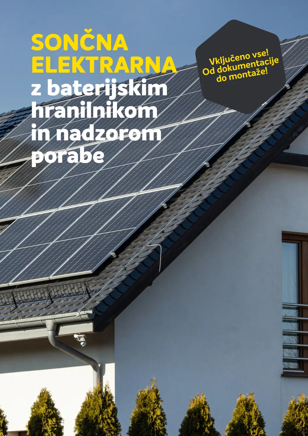 Sončna elektrarna z baterijskim hranilnikom in nadzorom porabe